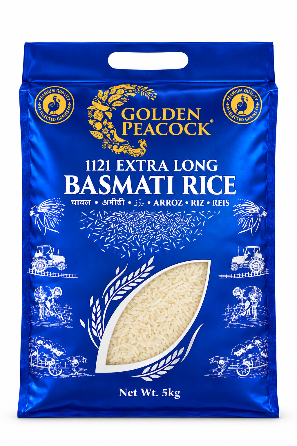 ARROZ GOLDEN PEACOCK BASMATI 1121 – 5 KG